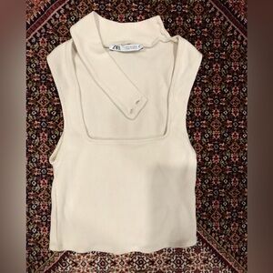 Zara Off-White Sleeveless Knit Top. Worn once.